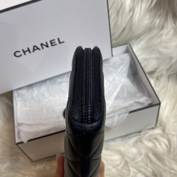 Chanel Cambon Zip Around Organizer Wallet Quilted Lambskin Black - Picture 5 of 11